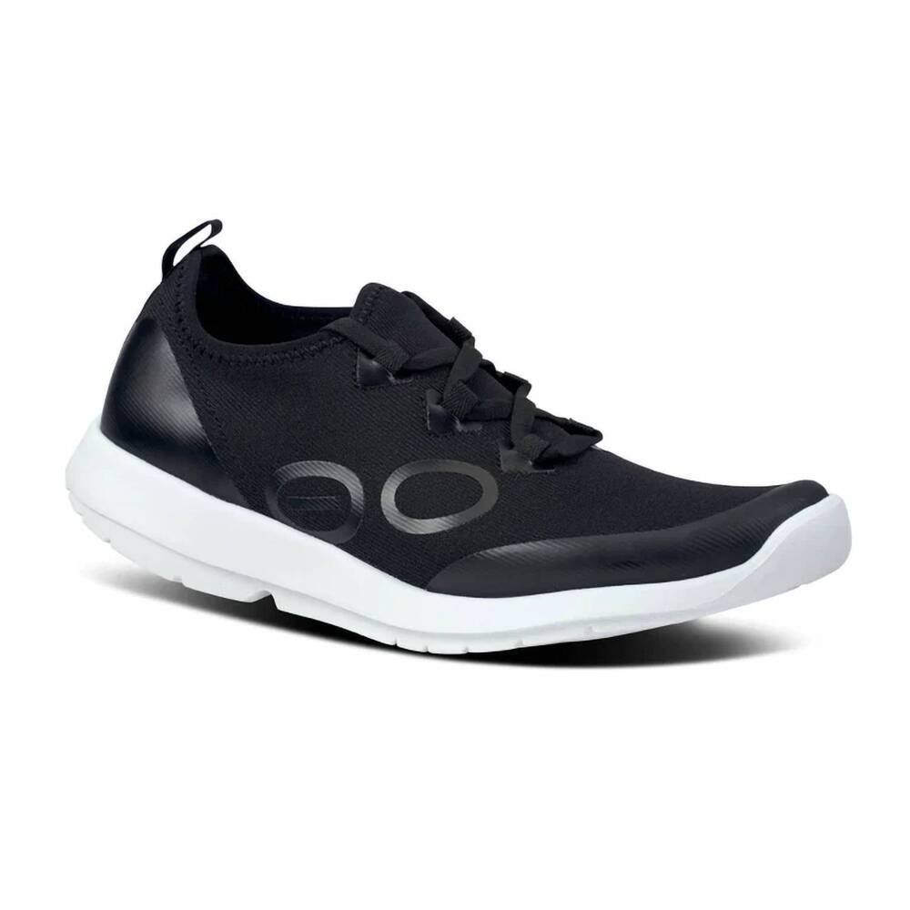 NEW OOFOS women's oomg sport ls shoes in white/black